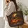 Haunted Pumpkin Farm Under a Full Moon for Halloween Night and Autumn Gift for Her Quilted Tote Bag - 3
