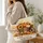 Pumpkin Sunflower Wagon for Thanksgiving Hosting and Autumn Market Days Gift Quilted Tote Bag - 3