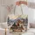 Snowy Cabin and Family Christmas Keepsake for Cozy Rustic Winter Holiday Gatherings Quilted Tote Bag - 5