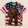 Shaggy Brown Gorilla with Flagstaff for Patriotic Summer Celebrations and Casual Wear All-over Print Unisex T-shirt - 5