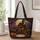 Haunted House Moonlit Halloween Scene for Autumn Trick-or-Treat Nights Quilted Tote Bag - 1