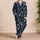 Midnight Silver Stars for Cozy Evenings and Dreamy Nights at Home, a Gift for Her Satin Pajamas Set - 4