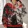 Crimson Samurai and Ink-Wash Clouds for Autumn Adventures and Bold Heritage Style All-over Print Hoodie (Lightweight) - 2