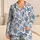 Blue Seashells and Starfish for Relaxed Coastal Summer Evenings by the Seaside Satin Pajamas Set - 1