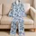 Blue Seashells and Starfish for Relaxed Coastal Summer Evenings by the Seaside Satin Pajamas Set - 5