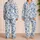 Blue Seashells and Starfish for Relaxed Coastal Summer Evenings by the Seaside Satin Pajamas Set - 2