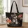 Schnauzer and Coral Blooms for Coffeehouse Days and Everyday Dog-Loving Women Quilted Tote Bag - 1