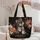 Schnauzer and Coral Blooms for Coffeehouse Days and Everyday Dog-Loving Women Quilted Tote Bag - 5