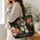 Schnauzer and Coral Blooms for Coffeehouse Days and Everyday Dog-Loving Women Quilted Tote Bag - 3