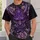 Purple Demon Mask and Scaled Florals for Japanese Festival Nights and Cosplay Fans All-over Print Unisex T-shirt - 6
