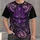 Purple Demon Mask and Scaled Florals for Japanese Festival Nights and Cosplay Fans All-over Print Unisex T-shirt - 1
