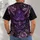Purple Demon Mask and Scaled Florals for Japanese Festival Nights and Cosplay Fans All-over Print Unisex T-shirt - 4