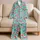 Pink Flamingos and Hibiscus Blooms for Tropical Getaways and Relaxed Summer Nights Satin Pajamas Set - 5