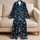 Navy And Ivory Stars for Cozy Evenings and Relaxed Nights at Home for Women Satin Pajamas Set - 5