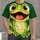 Big-Eyed Lime Green Frog for Playful Casual Outings and Weekend Fun All-over Print Unisex T-shirt - 1