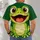 Big-Eyed Lime Green Frog for Playful Casual Outings and Weekend Fun All-over Print Unisex T-shirt - 4