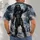 Armored Alien Hunter with Skull for Sci-Fi Fans and Halloween Cosplay Enthusiasts All-over Print Unisex T-shirt - 4