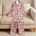 Blush Pink Santa And Snowflakes For Cozy Christmas Holiday Lounging And Winter Mornings Satin Pajamas Set - 5