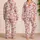 Blush Pink Santa And Snowflakes For Cozy Christmas Holiday Lounging And Winter Mornings Satin Pajamas Set - 2