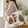 Christmas Snowman with Evergreen Trees for Winter Holiday Gift Giving and Family Cheer Quilted Tote Bag - 3