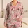 Vintage Santa Claus and Snowflakes for Cozy Christmas Eve Lounging and Holiday Cheer Satin Pajamas Set - 1