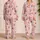Vintage Santa Claus and Snowflakes for Cozy Christmas Eve Lounging and Holiday Cheer Satin Pajamas Set - 2
