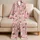 Vintage Santa Claus and Snowflakes for Cozy Christmas Eve Lounging and Holiday Cheer Satin Pajamas Set - 5