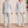Blue Ribbon Bows and Blossoms for Elegant Summer Lounging and Thoughtful Gift Giving Satin Pajamas Set - 2