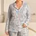 Blue Ribbon Bows and Blossoms for Elegant Summer Lounging and Thoughtful Gift Giving Satin Pajamas Set - 1