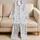 Blue Ribbon Bows and Blossoms for Elegant Summer Lounging and Thoughtful Gift Giving Satin Pajamas Set - 5