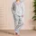 Blue Ribbon Bows and Blossoms for Elegant Summer Lounging and Thoughtful Gift Giving Satin Pajamas Set - 4