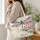Colorful Dragonfly And Lotus Motif For Spring Outings And Nature-Loving Gift Giving Quilted Tote Bag - 3