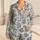 Navy Safari Palms and Spotted Wildlife for Relaxed Tropical Getaways and Nature Lovers Satin Pajamas Set - 1