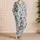 Navy Safari Palms and Spotted Wildlife for Relaxed Tropical Getaways and Nature Lovers Satin Pajamas Set - 4