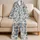 Navy Safari Palms and Spotted Wildlife for Relaxed Tropical Getaways and Nature Lovers Satin Pajamas Set - 5