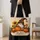 Autumn Gnome with Pumpkins and Sunflowers for Fall Harvest Season Quilted Tote Bag - 4