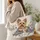 Golden Terrier Among Monochrome Blooms for Everyday Shopping and Travel Companion Quilted Tote Bag - 3