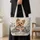 Golden Terrier Among Monochrome Blooms for Everyday Shopping and Travel Companion Quilted Tote Bag - 4