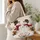 Snowpeople and Squirrels in a Winter Holiday Scene for Cozy Seasonal Outings Quilted Tote Bag - 3
