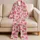 Watermelon Hearts and Pink Bows for Fresh Summer Lounging and Women's Gift Ideas at Home Satin Pajamas Set - 5