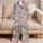 Colorful Patchwork Florals And Teal Motifs For Cozy Weekend Lounging Satin Pajamas Set - 5