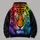 Rainbow Tiger Face for Bold Weekend Lounging and Colorful Casual Style at Home All-over Print Hoodie (Lightweight) - 5