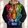 Rainbow Tiger Face for Bold Weekend Lounging and Colorful Casual Style at Home All-over Print Hoodie (Lightweight) - 1