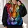 Rainbow Tiger Face for Bold Weekend Lounging and Colorful Casual Style at Home All-over Print Hoodie (Lightweight) - 2
