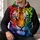 Rainbow Tiger Face for Bold Weekend Lounging and Colorful Casual Style at Home All-over Print Hoodie (Lightweight) - 6