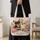 Two Chihuahua Companions with Peonies for Travel and Everyday Adventures Quilted Tote Bag - 4