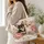 Two Chihuahua Companions with Peonies for Travel and Everyday Adventures Quilted Tote Bag - 3