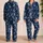Navy Crescent Moons and Starbursts for Dreamy Stargazing Nights and Cozy Lounging at Home Satin Pajamas Set - 2
