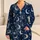 Navy Crescent Moons and Starbursts for Dreamy Stargazing Nights and Cozy Lounging at Home Satin Pajamas Set - 1