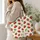 Strawberry Motif Summer Companion for Beach Days, Picnics, and Weekend Getaways Quilted Tote Bag - 3